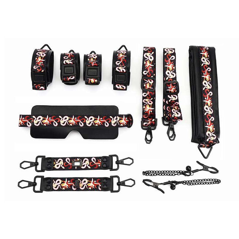 SEVANDA The Flowering Serpent Leather Bondage Restraint Set