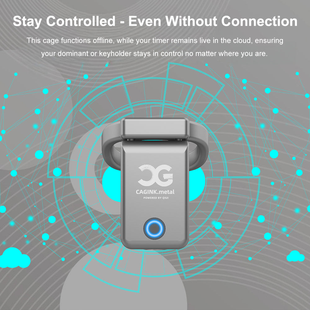 QIUI CAGINK Metal AI-Controlled Smart Chastity Cage Device for Men