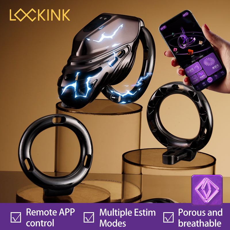 LOCKINK Electric Eel APP-Controlled Estim Chastity Cage