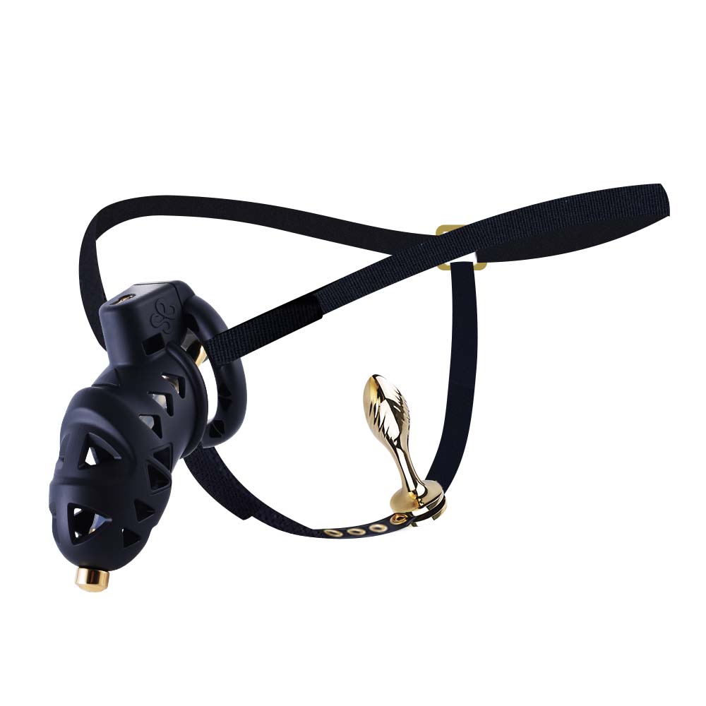 SEVANDA Rattlesnake Plastic Male Chastity Cage Belt With Anal Plug