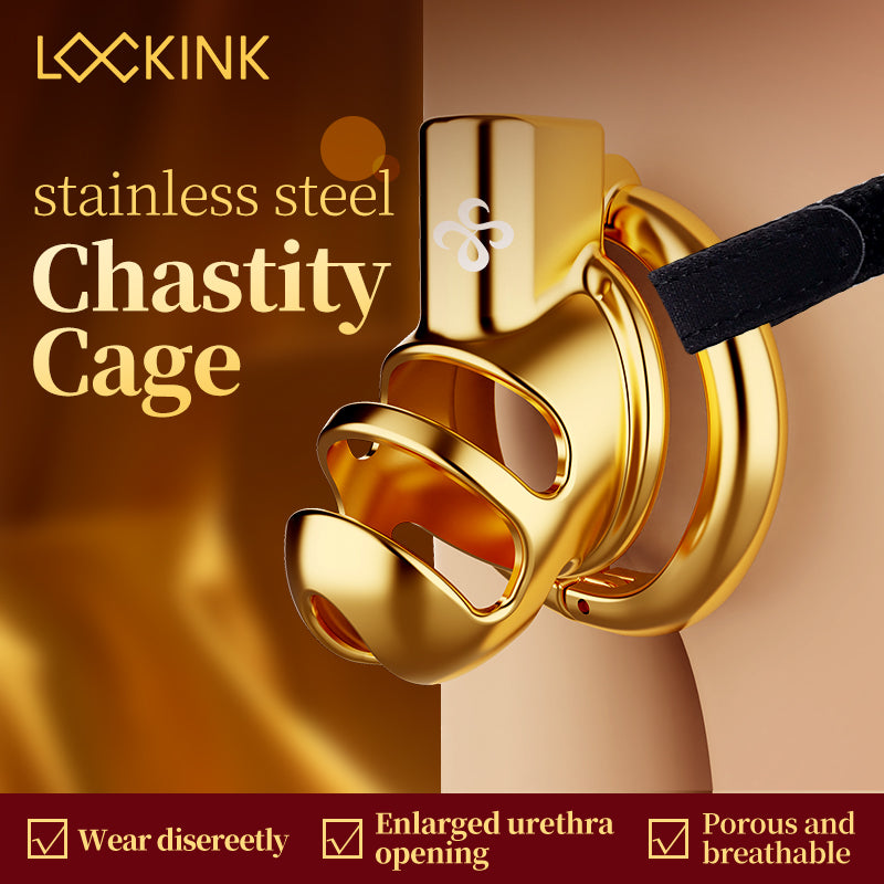 SEVANDA Stainless Steel Metal Rhino Horn Chastity Cage Device