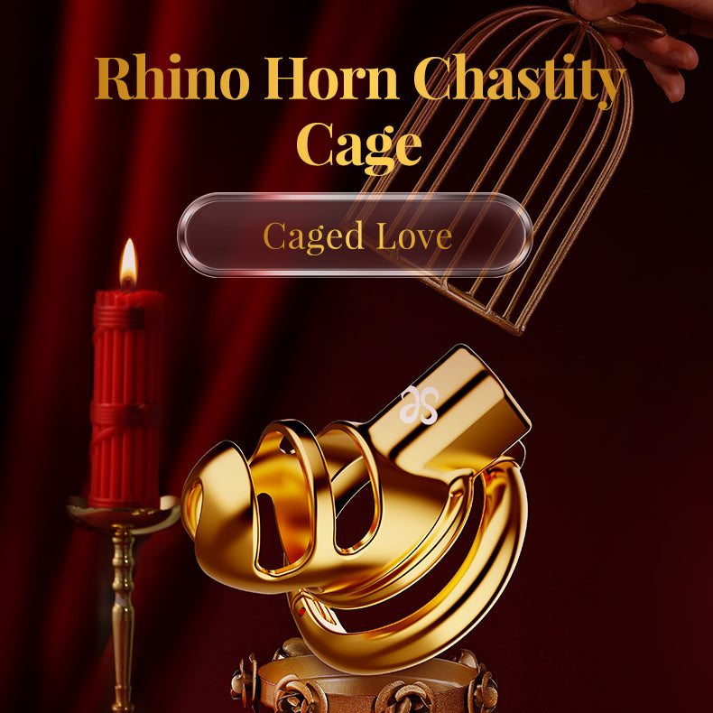 SEVANDA Stainless Steel Metal Rhino Horn Chastity Cage Device