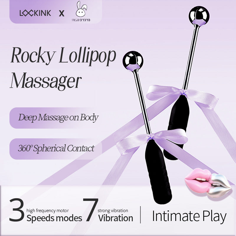 LOCKINK Rocky Lollipop Massager – Metal G-Spot Vibrator, 3 Speeds, 7 Modes