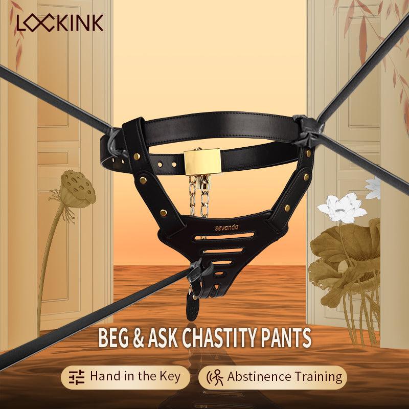 SEVANDA Beg & Ask Leather Chastity Pant SM Bondage for Women
