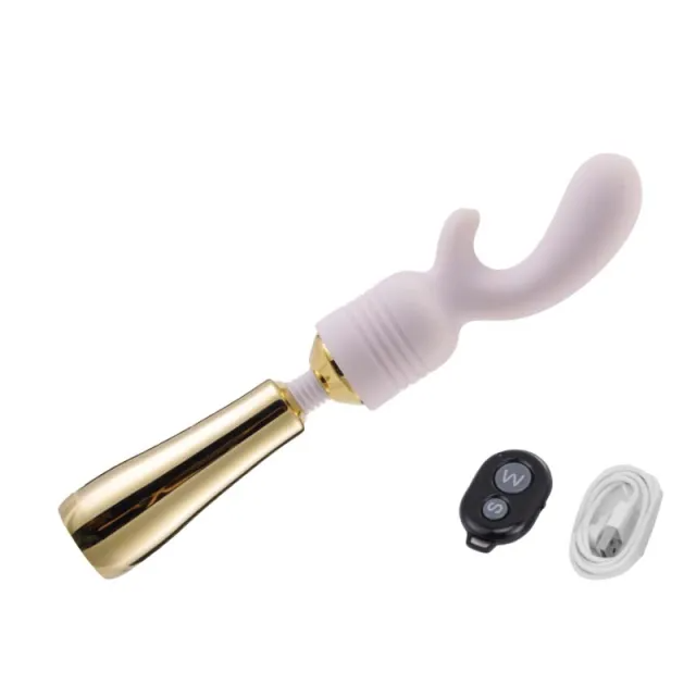 Golden Moon Princess massage wand with remote and charging cable