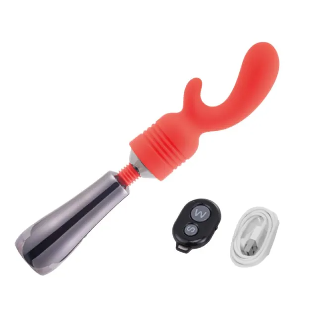 Dark Moon Princess massage wand with remote and charging cable