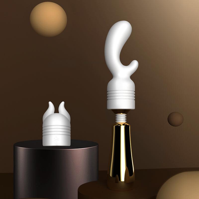 Golden Moon Princess wand with curved and double-tip silicone heads