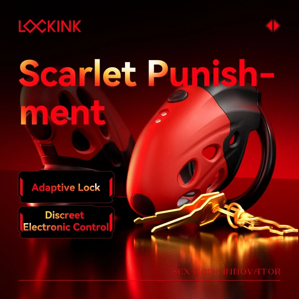 SEVANDA Scarlet Punishment Alien Vibrating & E-Stim Chastity Cage